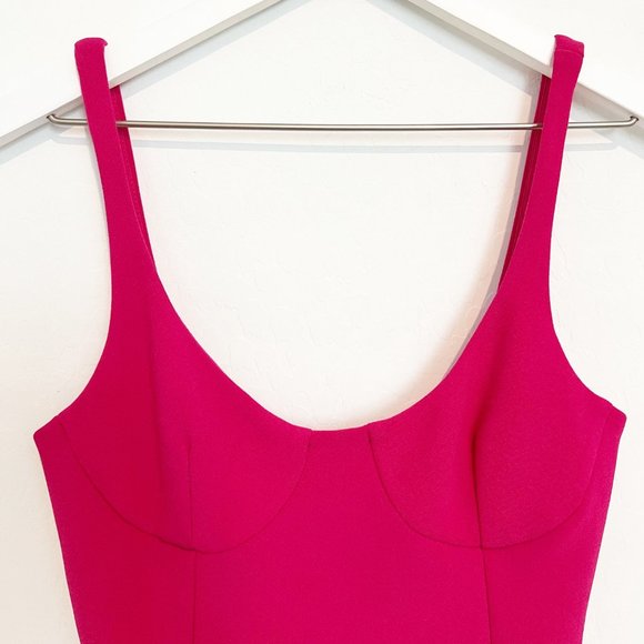 NWT BEC & BRIDGE amelie short mini dress magenta neon pink bodycon new US size 4 - Picture 4 of 10